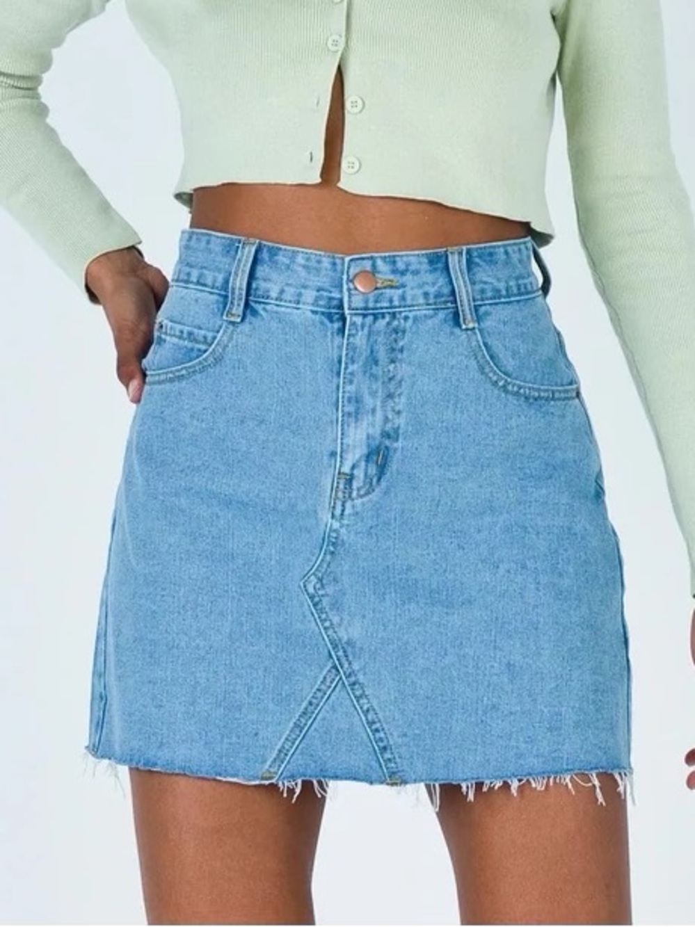 Hallie Denim Mini Skirt 🦋 Princess Polly